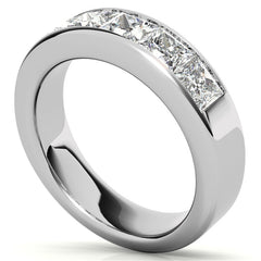 4mm 5-Stone Princess cut Moissanite Channel Anniversary Ring