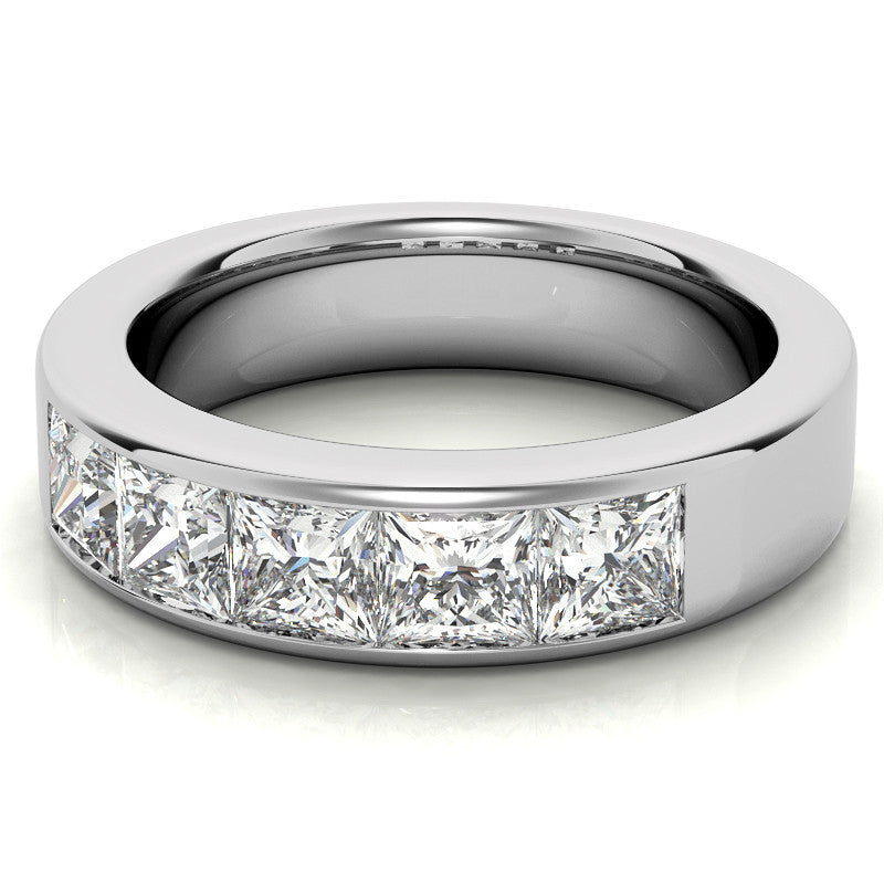 4mm 5-Stone Princess cut Moissanite Channel Anniversary Ring