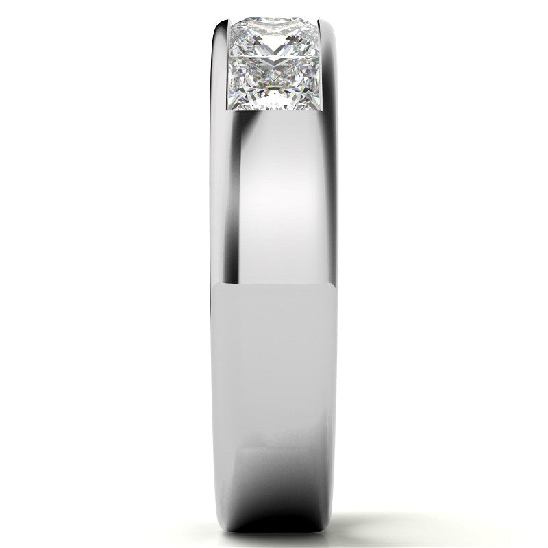 4mm 5-Stone Princess cut Moissanite Channel Anniversary Ring