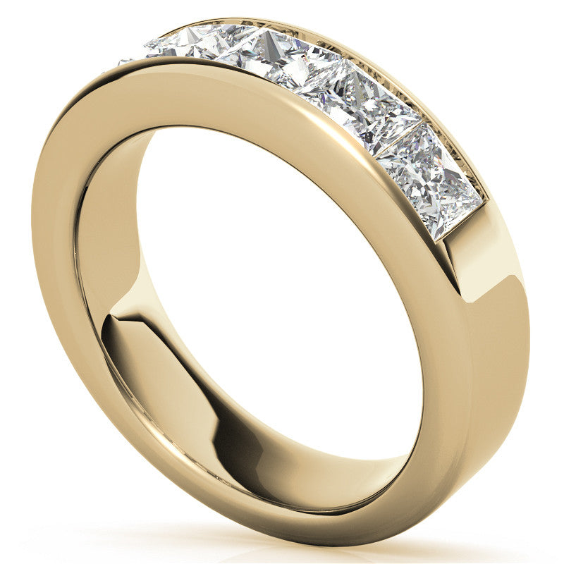 4mm 5-Stone Princess cut Moissanite Channel Anniversary Ring