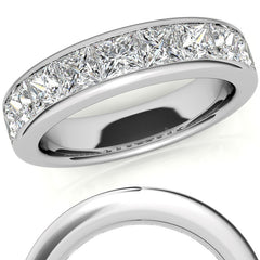 3.5mm 9-Stone Princess cut Moissanite Channel Anniversary Ring