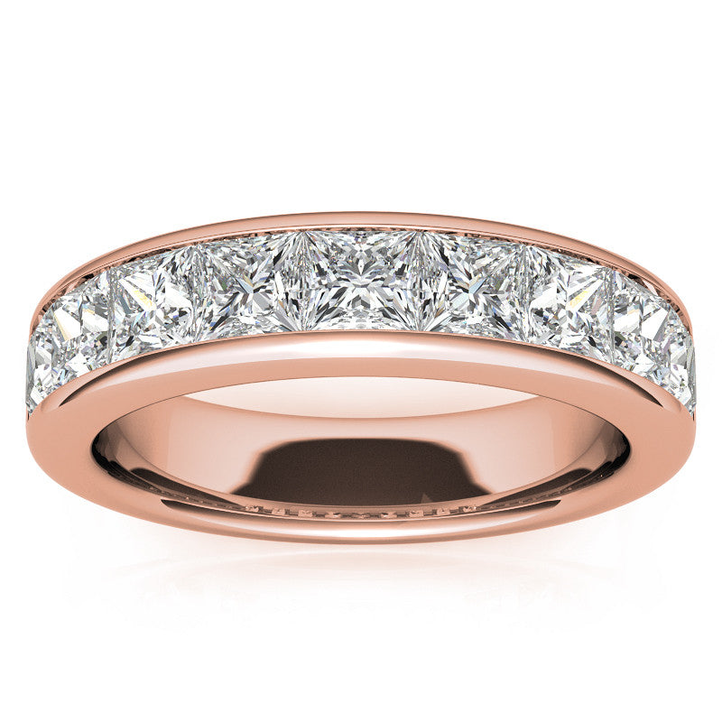 3.5mm 9-Stone Princess cut Moissanite Channel Anniversary Ring
