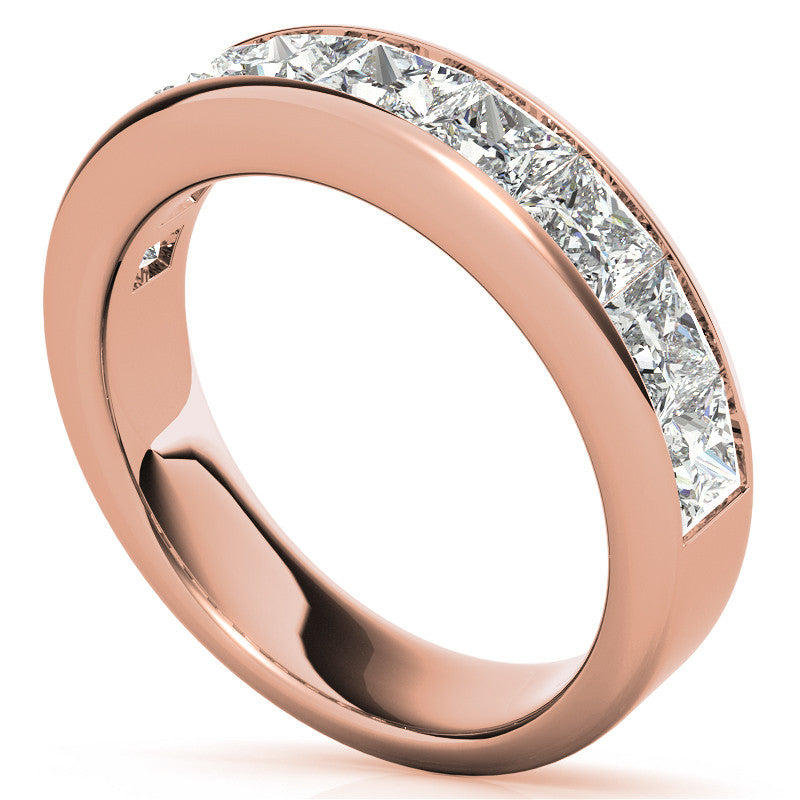 3.5mm 9-Stone Princess cut Moissanite Channel Anniversary Ring