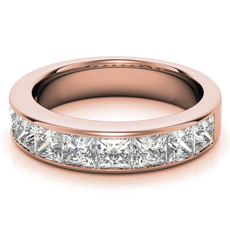 3.5mm 9-Stone Princess cut Moissanite Channel Anniversary Ring