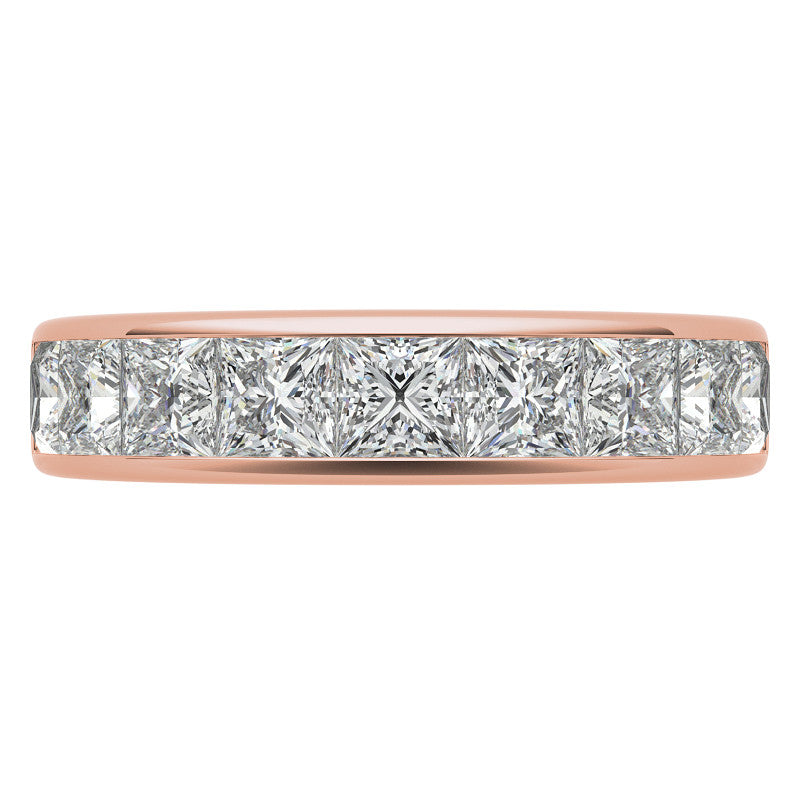 3.5mm 9-Stone Princess cut Moissanite Channel Anniversary Ring