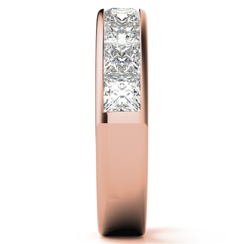 3.5mm 9-Stone Princess cut Moissanite Channel Anniversary Ring