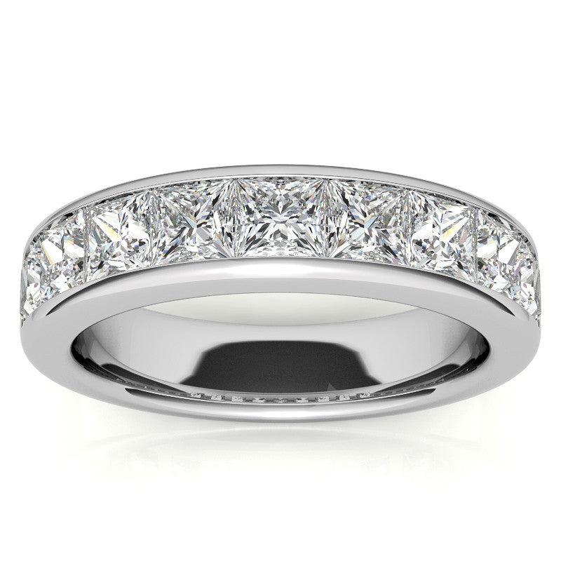 3.5mm 9-Stone Princess cut Moissanite Channel Anniversary Ring