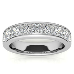3.5mm 9-Stone Princess cut Moissanite Channel Anniversary Ring