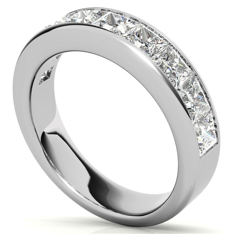 3.5mm 9-Stone Princess cut Moissanite Channel Anniversary Ring