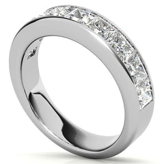 3.5mm 9-Stone Princess cut Moissanite Channel Anniversary Ring