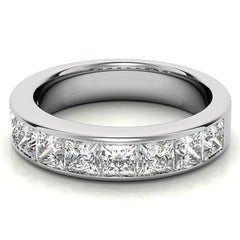 3.5mm 9-Stone Princess cut Moissanite Channel Anniversary Ring
