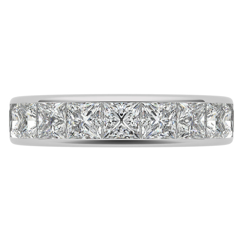 3.5mm 9-Stone Princess cut Moissanite Channel Anniversary Ring