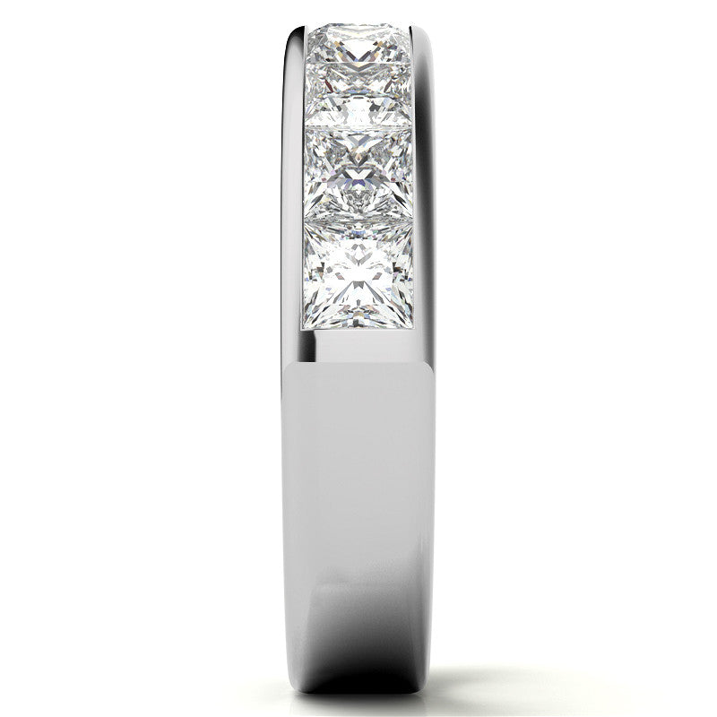 3.5mm 9-Stone Princess cut Moissanite Channel Anniversary Ring