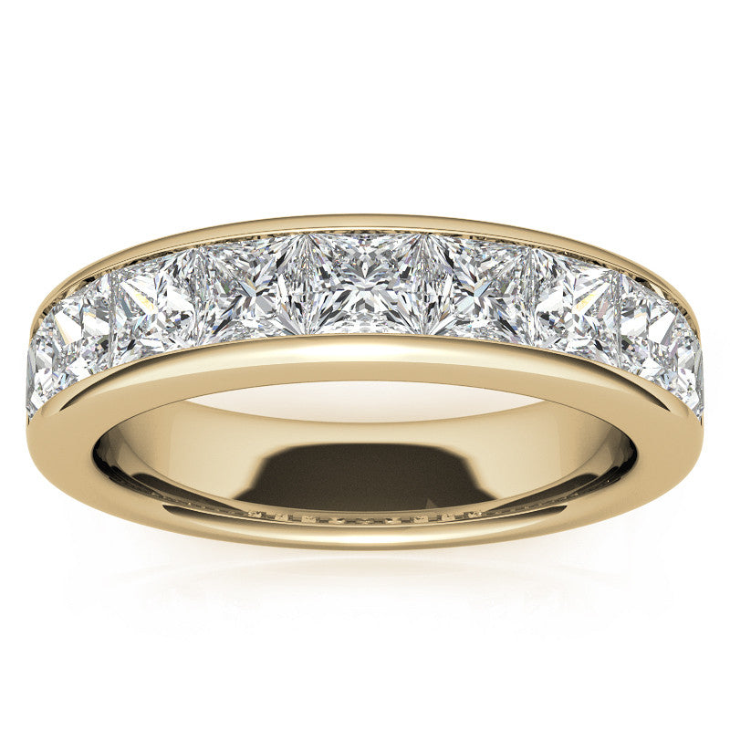 3.5mm 9-Stone Princess cut Moissanite Channel Anniversary Ring