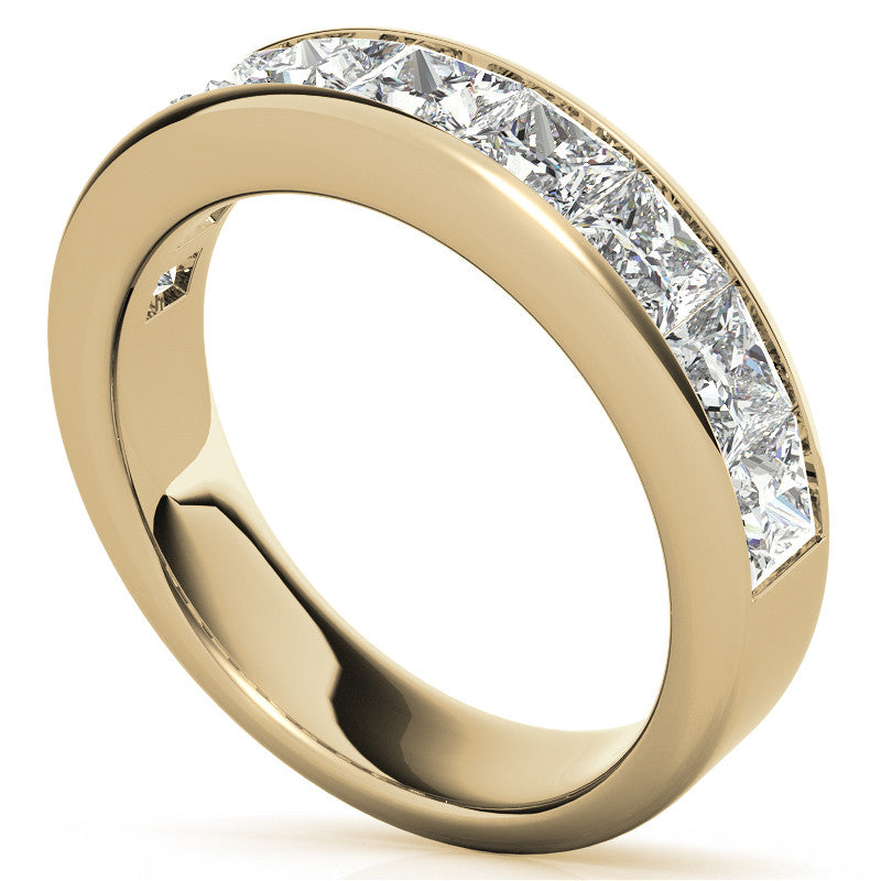 3.5mm 9-Stone Princess cut Moissanite Channel Anniversary Ring