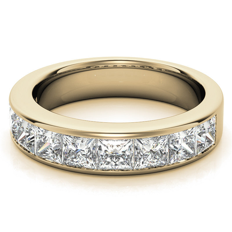 3.5mm 9-Stone Princess cut Moissanite Channel Anniversary Ring