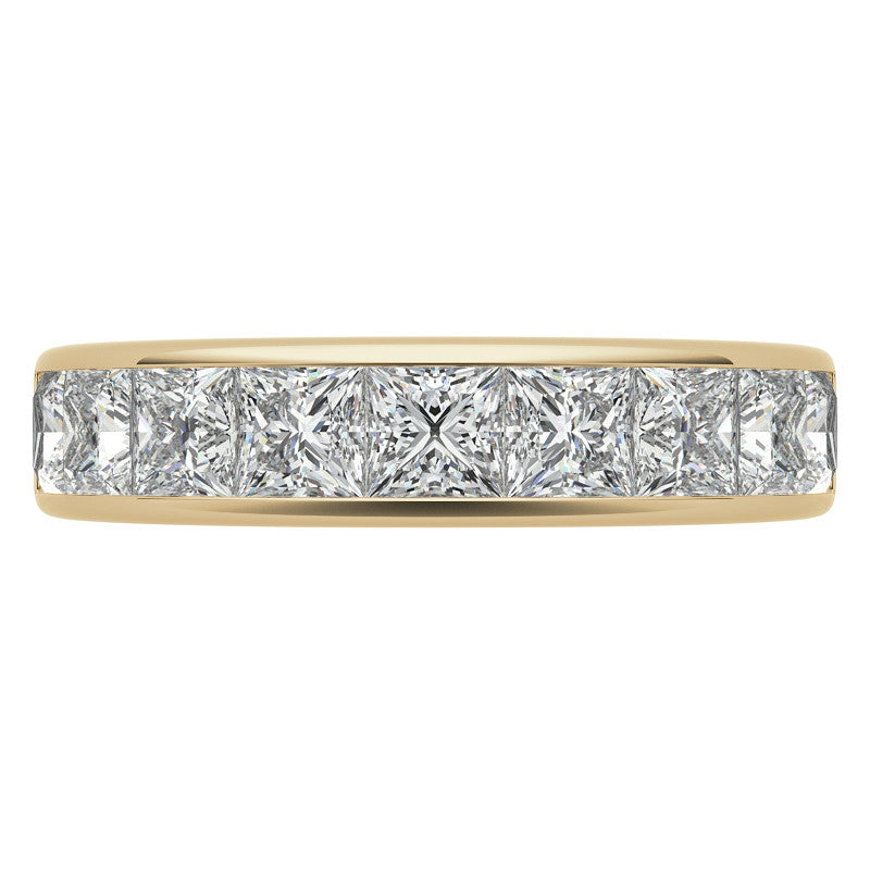 3.5mm 9-Stone Princess cut Moissanite Channel Anniversary Ring