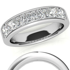 3.5mm 7-Stone Princess cut Moissanite Channel Anniversary Ring