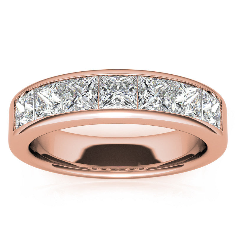 3.5mm 7-Stone Princess cut Moissanite Channel Anniversary Ring