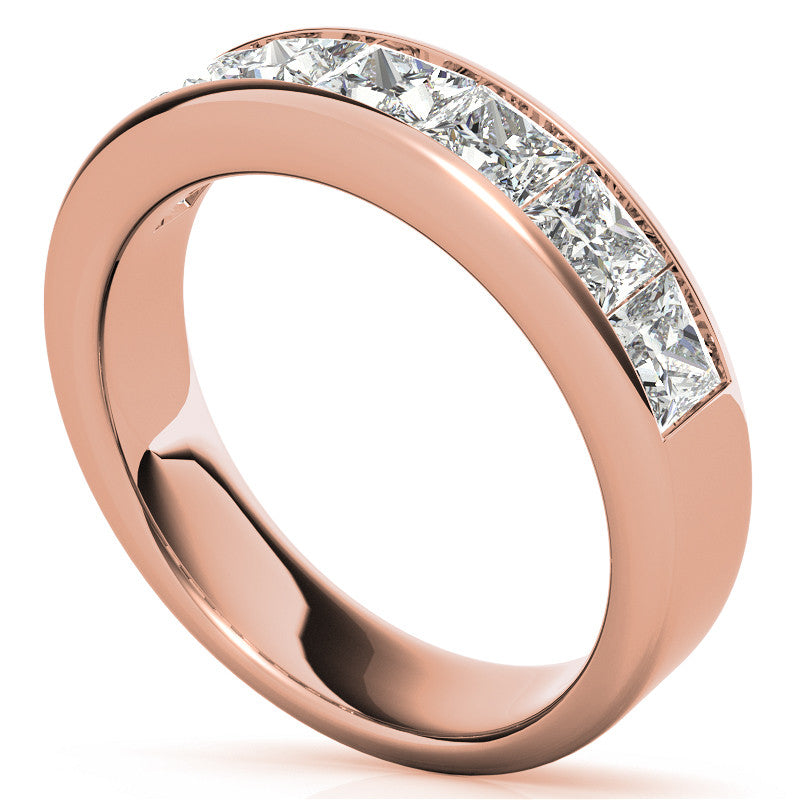 3.5mm 7-Stone Princess cut Moissanite Channel Anniversary Ring