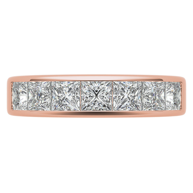 3.5mm 7-Stone Princess cut Moissanite Channel Anniversary Ring