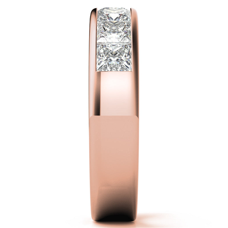 3.5mm 7-Stone Princess cut Moissanite Channel Anniversary Ring
