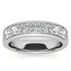3.5mm 7-Stone Princess cut Moissanite Channel Anniversary Ring