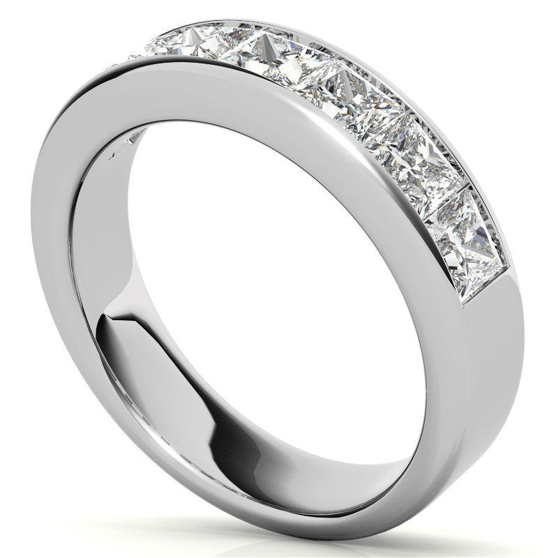 3.5mm 7-Stone Princess cut Moissanite Channel Anniversary Ring