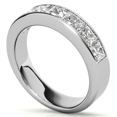 3.5mm 7-Stone Princess cut Moissanite Channel Anniversary Ring