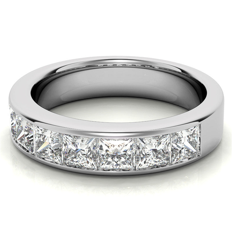 3.5mm 7-Stone Princess cut Moissanite Channel Anniversary Ring