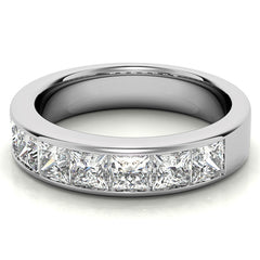 3.5mm 7-Stone Princess cut Moissanite Channel Anniversary Ring