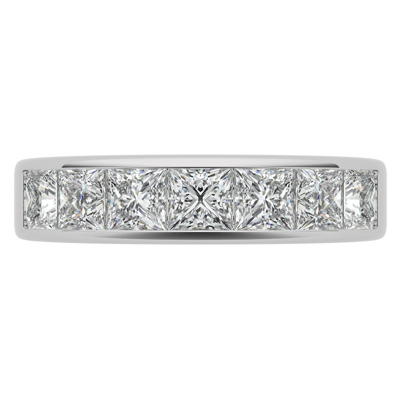 3.5mm 7-Stone Princess cut Moissanite Channel Anniversary Ring