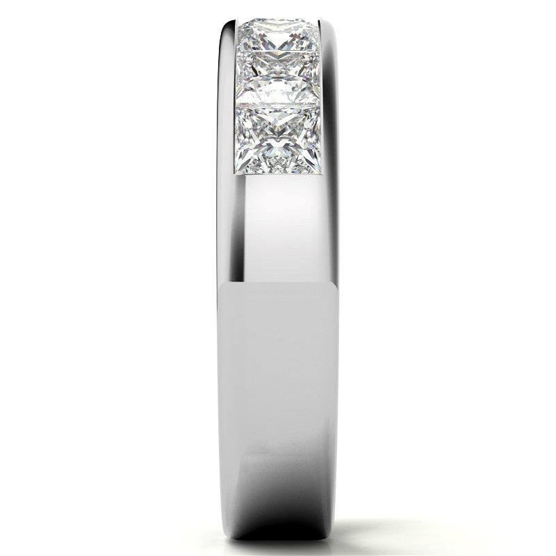 3.5mm 7-Stone Princess cut Moissanite Channel Anniversary Ring