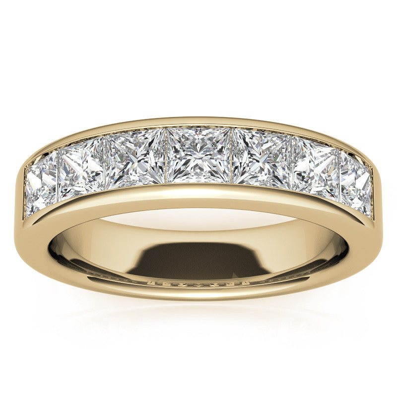 3.5mm 7-Stone Princess cut Moissanite Channel Anniversary Ring