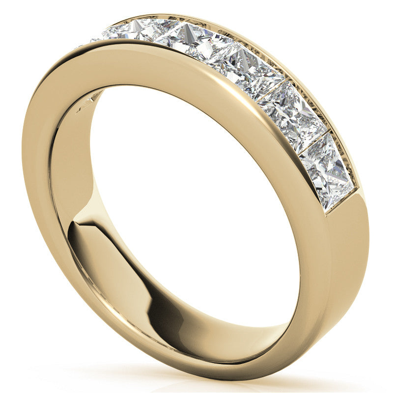 3.5mm 7-Stone Princess cut Moissanite Channel Anniversary Ring