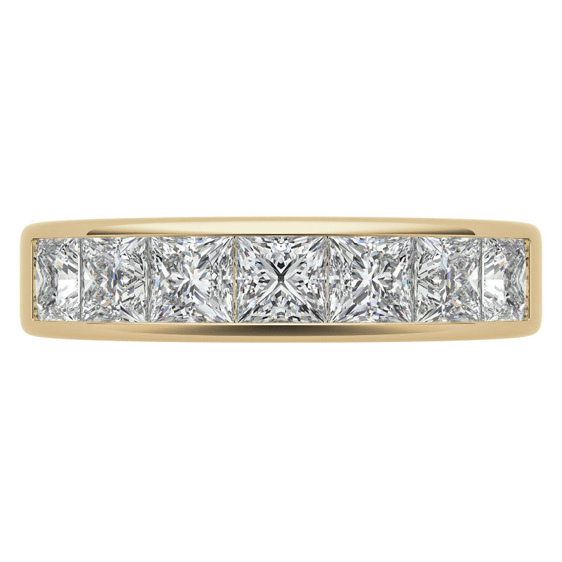 3.5mm 7-Stone Princess cut Moissanite Channel Anniversary Ring