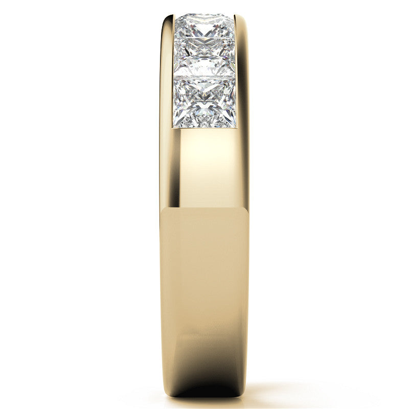 3.5mm 7-Stone Princess cut Moissanite Channel Anniversary Ring