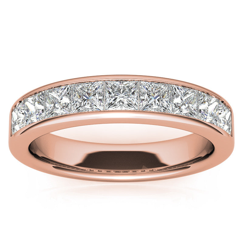 3mm 9-Stone Princess cut Moissanite Channel Anniversary Ring