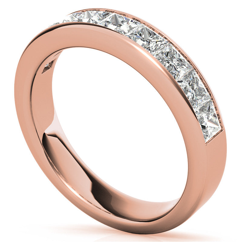 3mm 9-Stone Princess cut Moissanite Channel Anniversary Ring