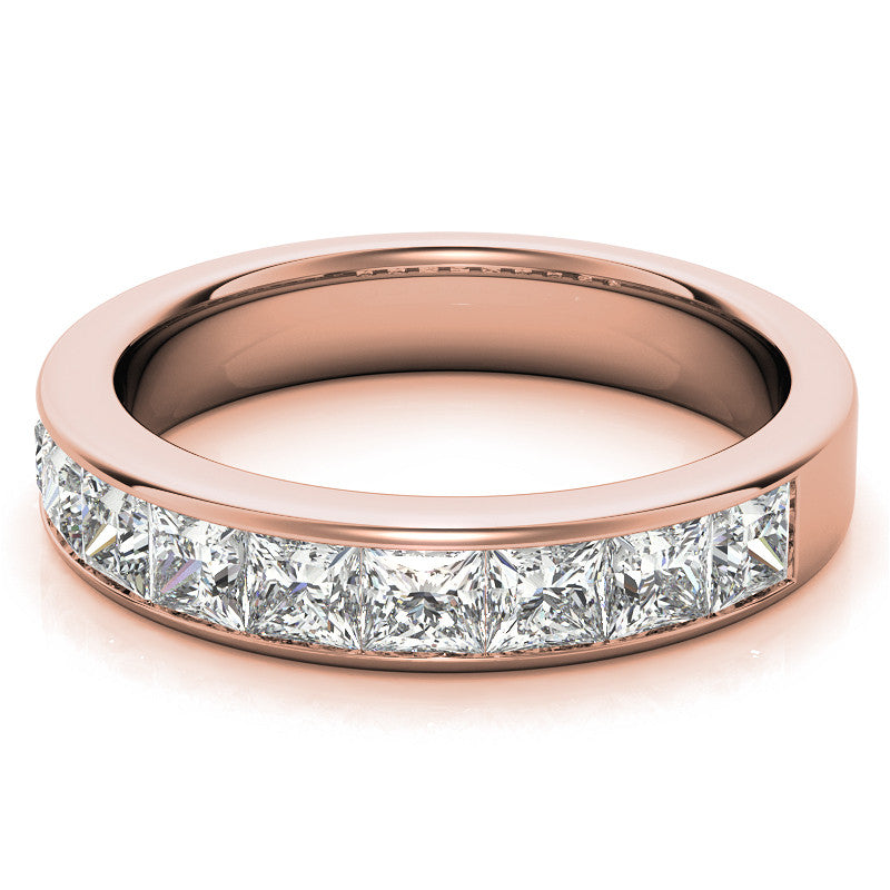 3mm 9-Stone Princess cut Moissanite Channel Anniversary Ring