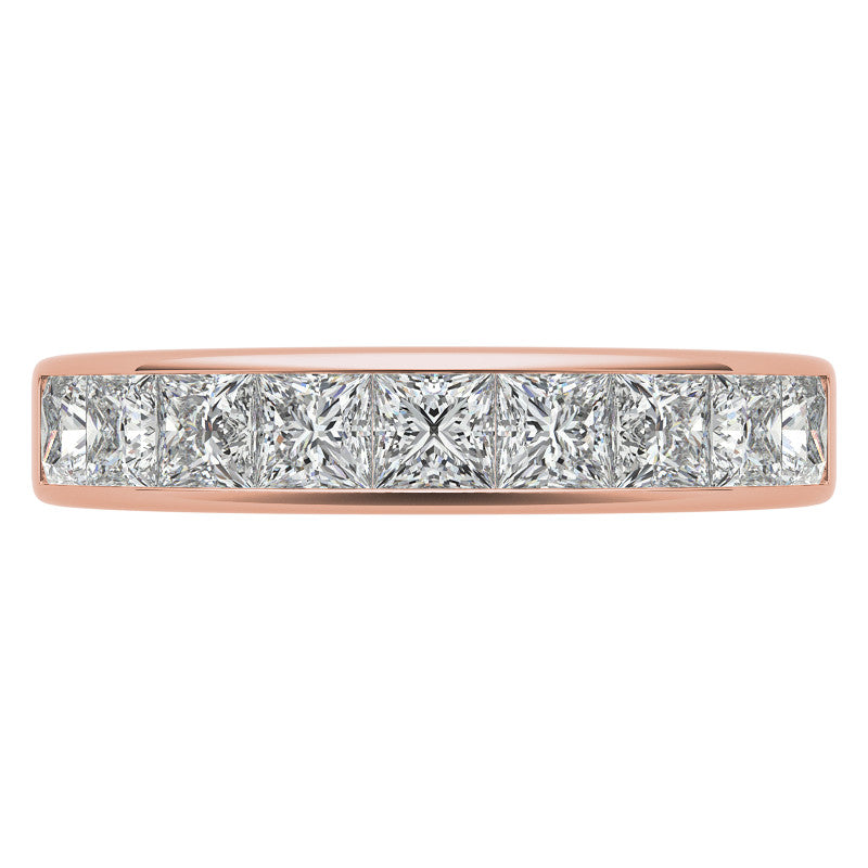 3mm 9-Stone Princess cut Moissanite Channel Anniversary Ring
