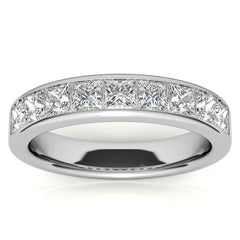 3mm 9-Stone Princess cut Moissanite Channel Anniversary Ring