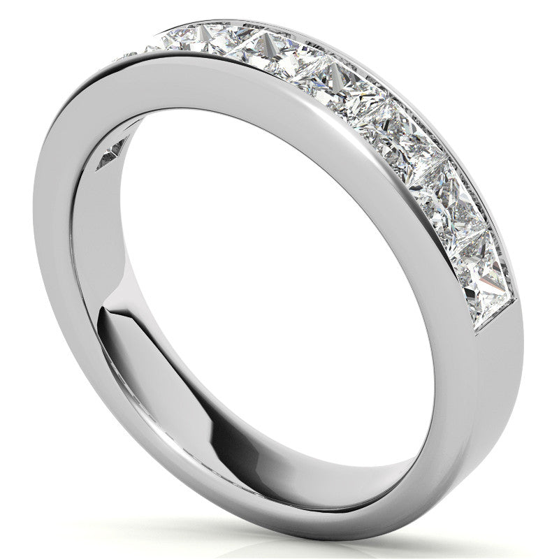 3mm 9-Stone Princess cut Moissanite Channel Anniversary Ring