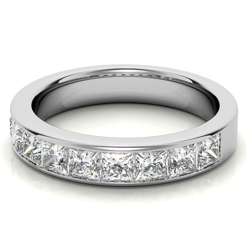 3mm 9-Stone Princess cut Moissanite Channel Anniversary Ring