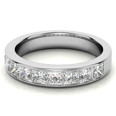 3mm 9-Stone Princess cut Moissanite Channel Anniversary Ring