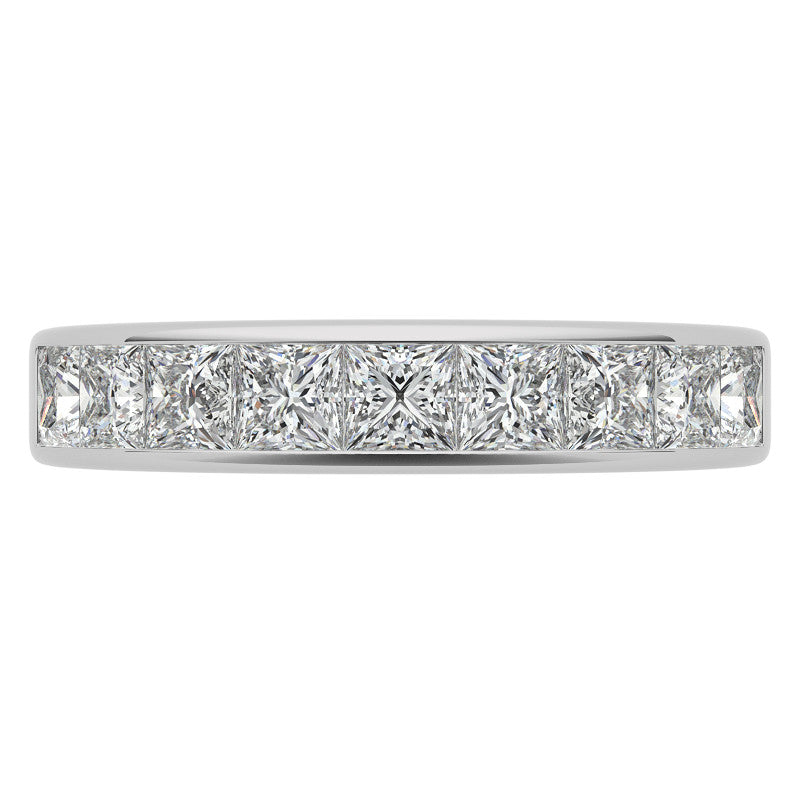 3mm 9-Stone Princess cut Moissanite Channel Anniversary Ring