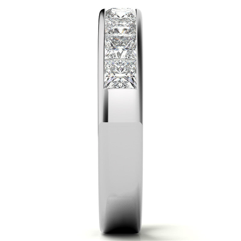 3mm 9-Stone Princess cut Moissanite Channel Anniversary Ring