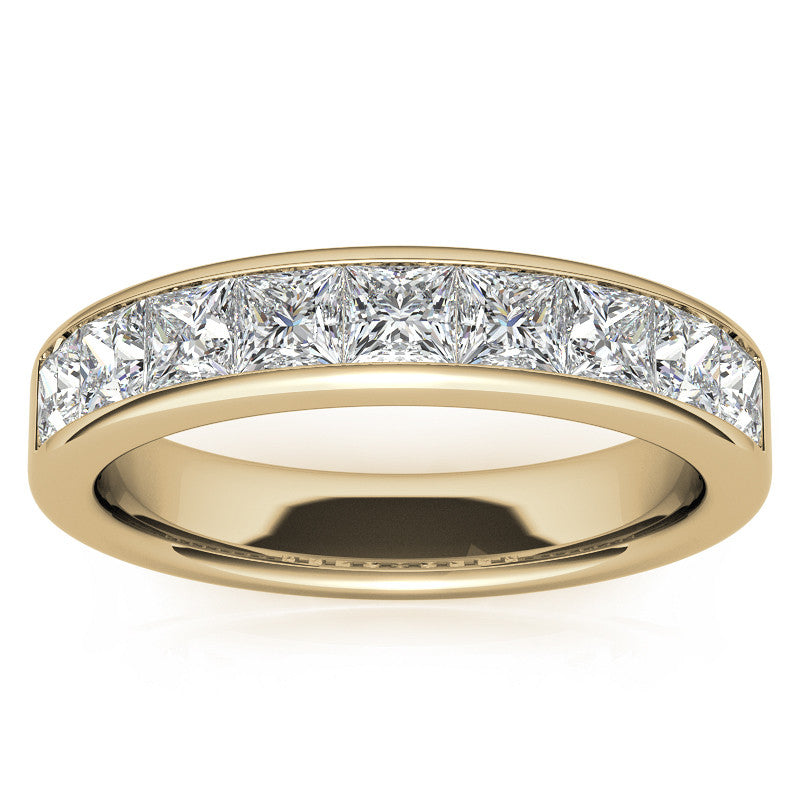 3mm 9-Stone Princess cut Moissanite Channel Anniversary Ring