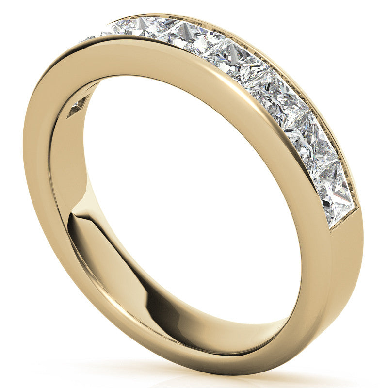 3mm 9-Stone Princess cut Moissanite Channel Anniversary Ring