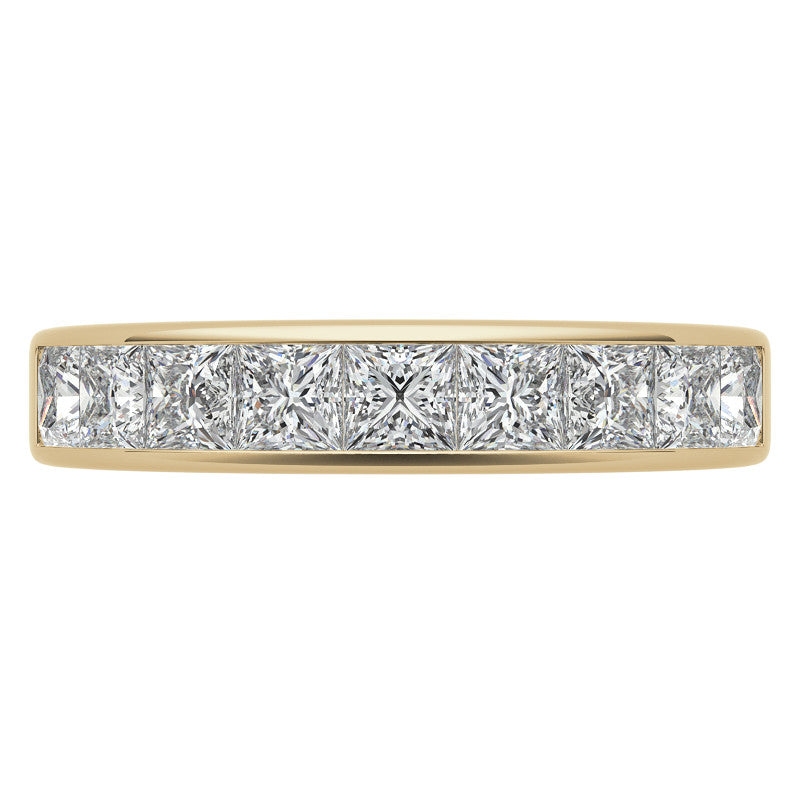 3mm 9-Stone Princess cut Moissanite Channel Anniversary Ring